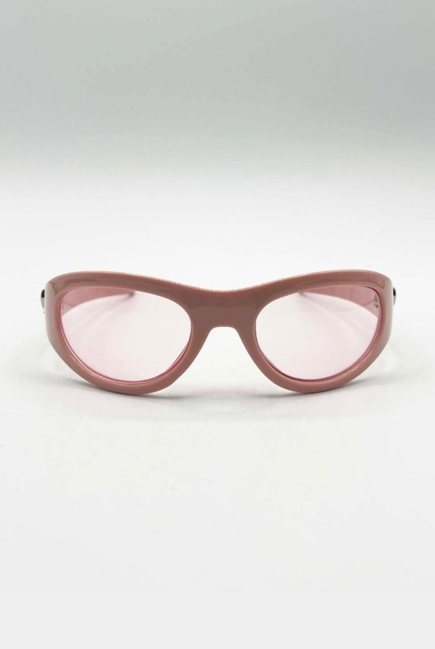 Wrap Around Racer Bow Sunglasses In Pink SG2501709