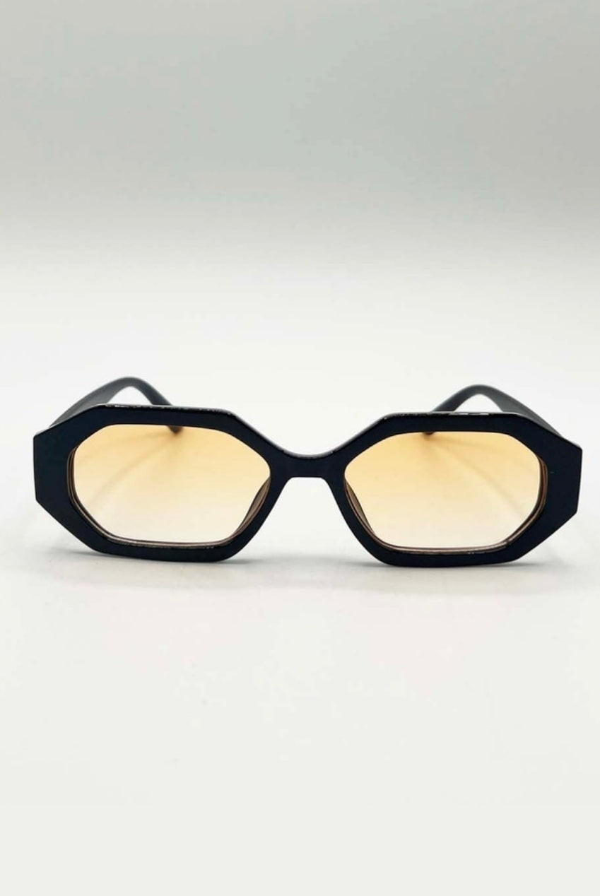 Oval Geomentric Sunglasses In Black Orange SG2502002