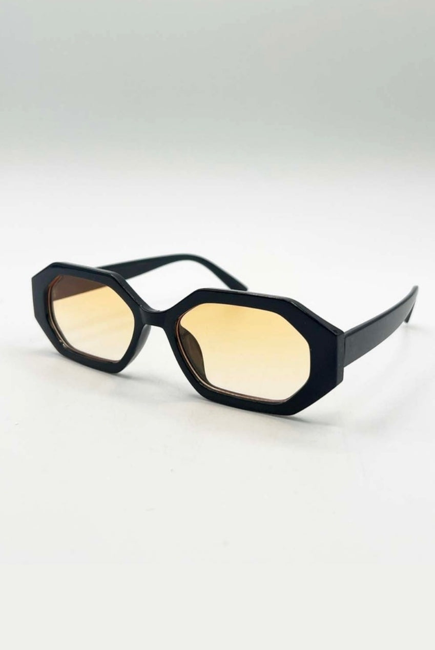 Oval Geomentric Sunglasses In Black Orange SG2502002