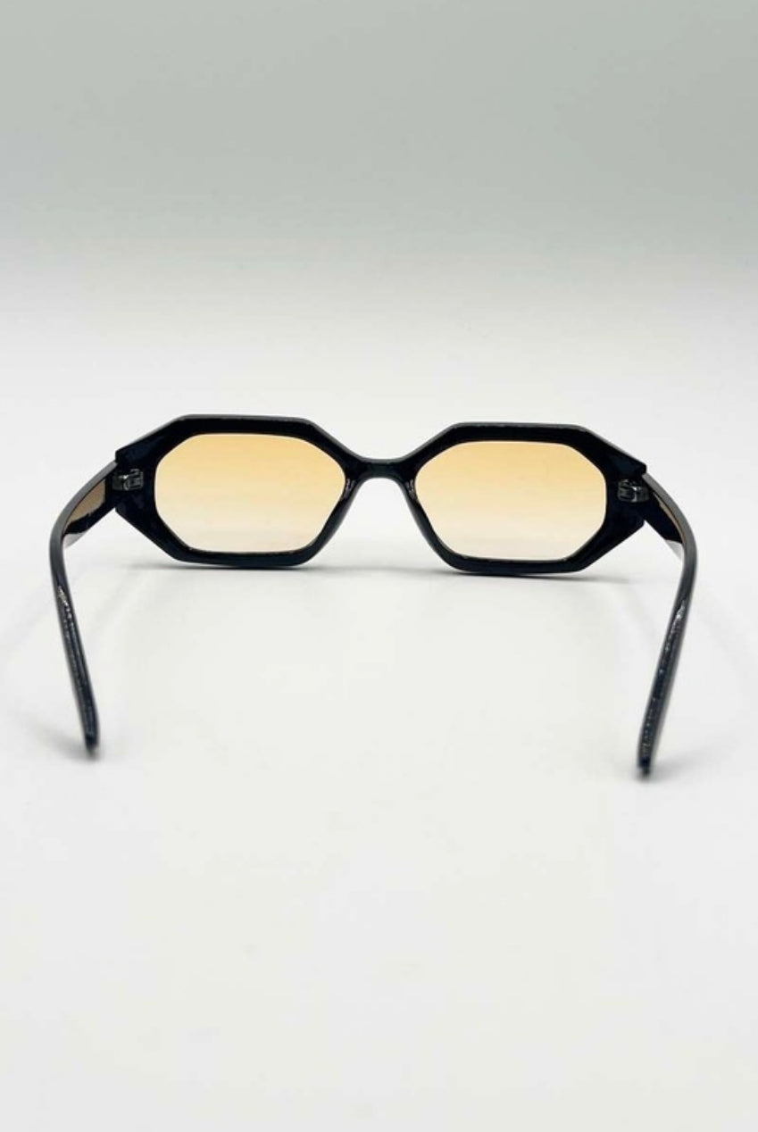 Oval Geomentric Sunglasses In Black Orange SG2502002