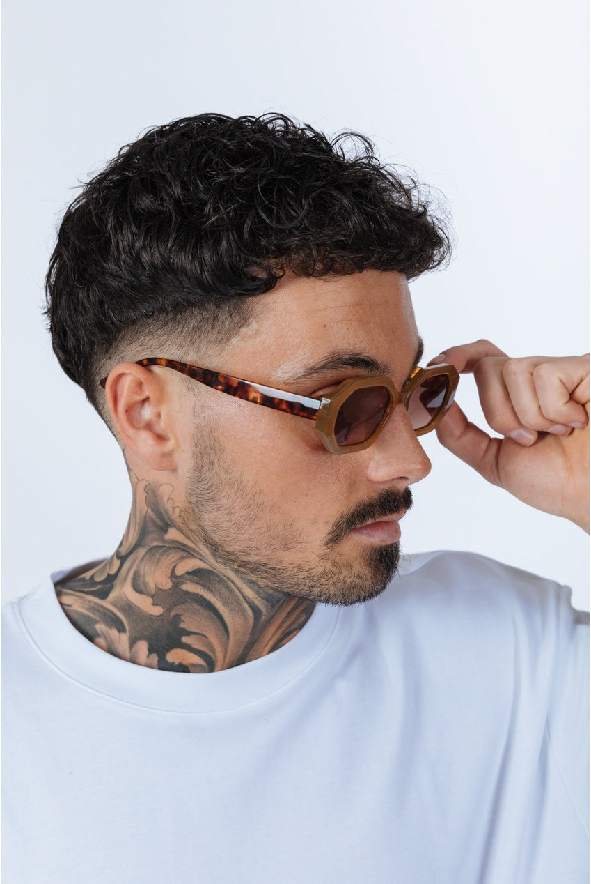 Oval Geomentric Sunglasses In Tortoise Brown SG2502006