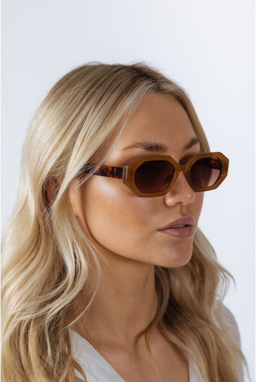 Oval Geomentric Sunglasses In Tortoise Brown SG2502006