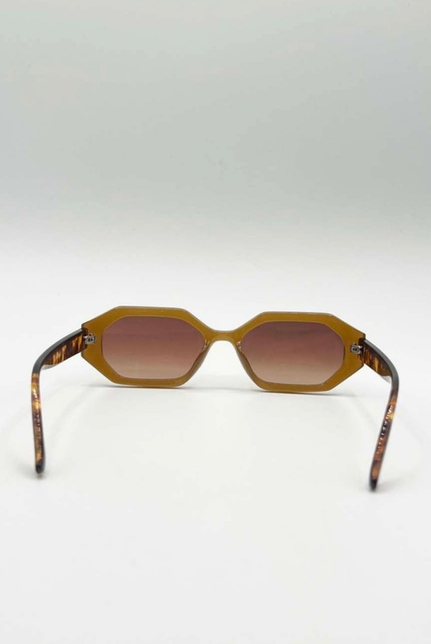 Oval Geomentric Sunglasses In Tortoise Brown SG2502006
