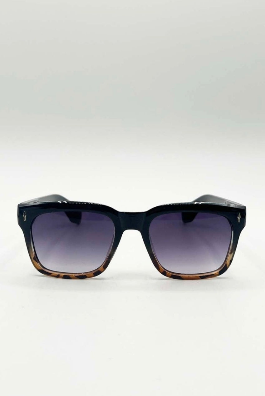 Square Sunglasses In Black Leopard SG2502302