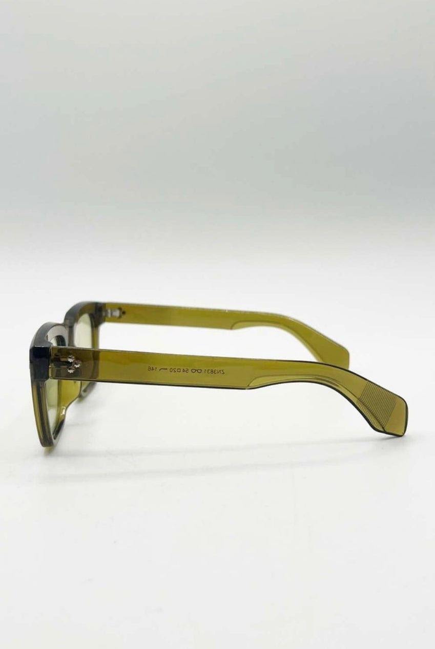 Square Sunglasses In Green SG2502317