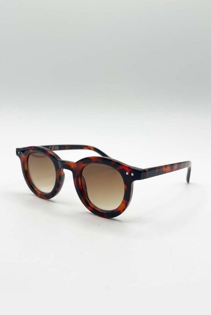 Bold Rounded Sunglasses In Tortoiseshell SG2502705