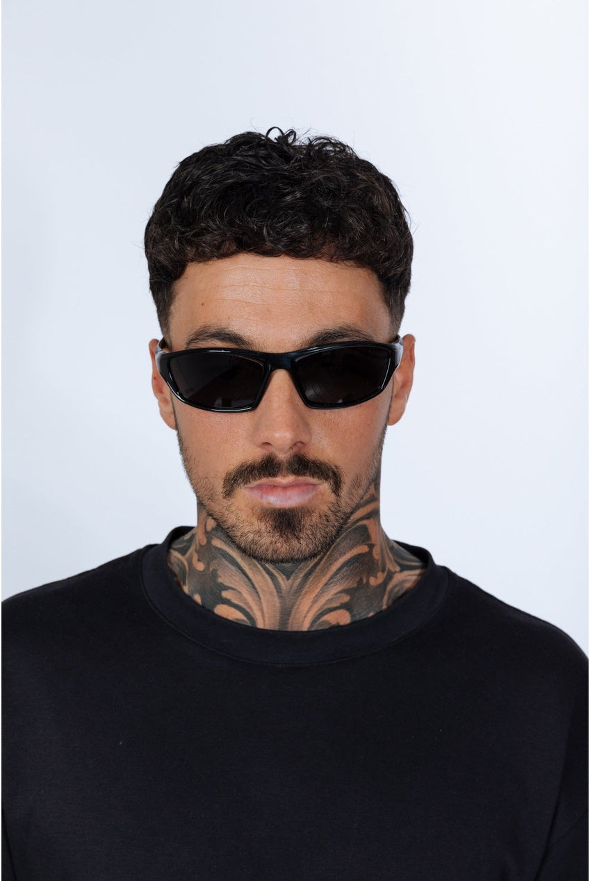 Outdoor Racer Sunglasses In Black Silver With Hard Case SG2502802