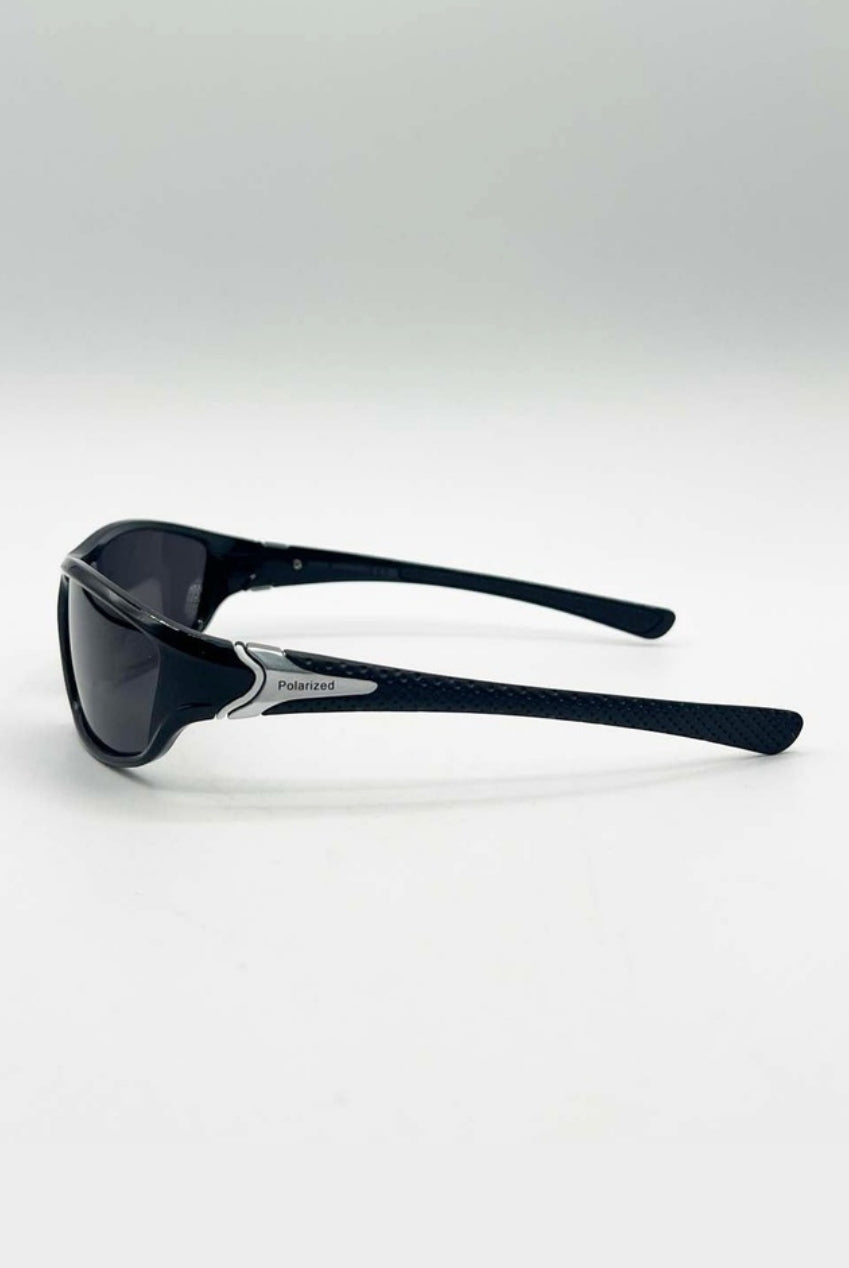 Outdoor Racer Sunglasses In Black Silver With Hard Case SG2502802