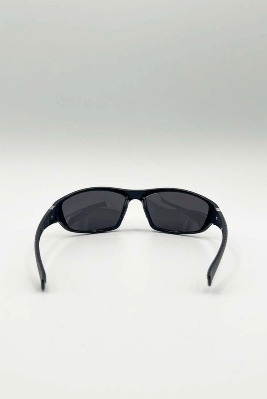Outdoor Racer Sunglasses In Black Silver With Hard Case SG2502802