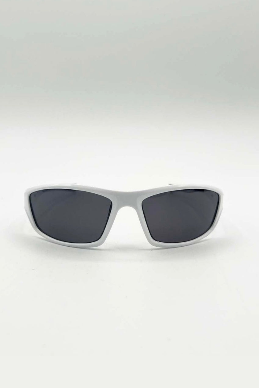 Outdoor Racer Sunglasses In White Black With Hard Case SG2502807