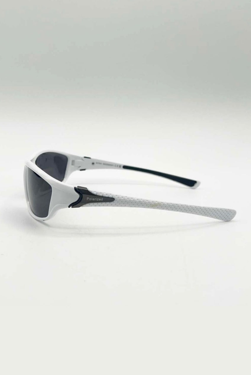 Outdoor Racer Sunglasses In White Black With Hard Case SG2502807