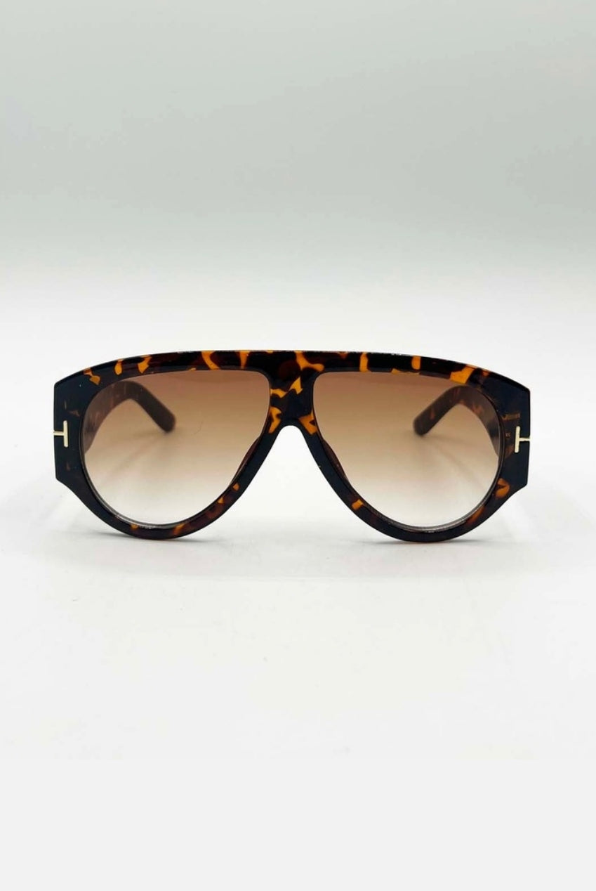 Oversized Rounded Tortoiseshell Sunglasses SG2502905