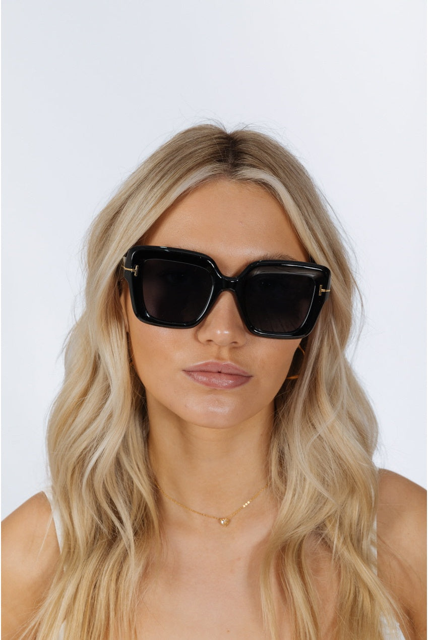 Bold Square Sunglasses In Black SG2503002