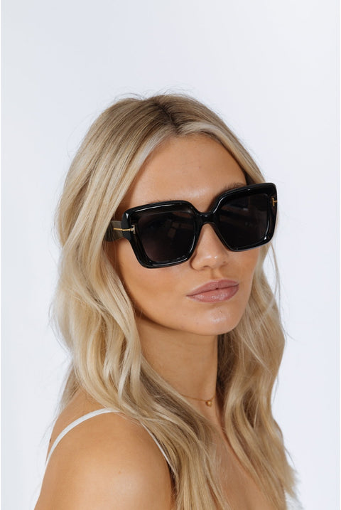 Bold Square Sunglasses In Black by SVNX