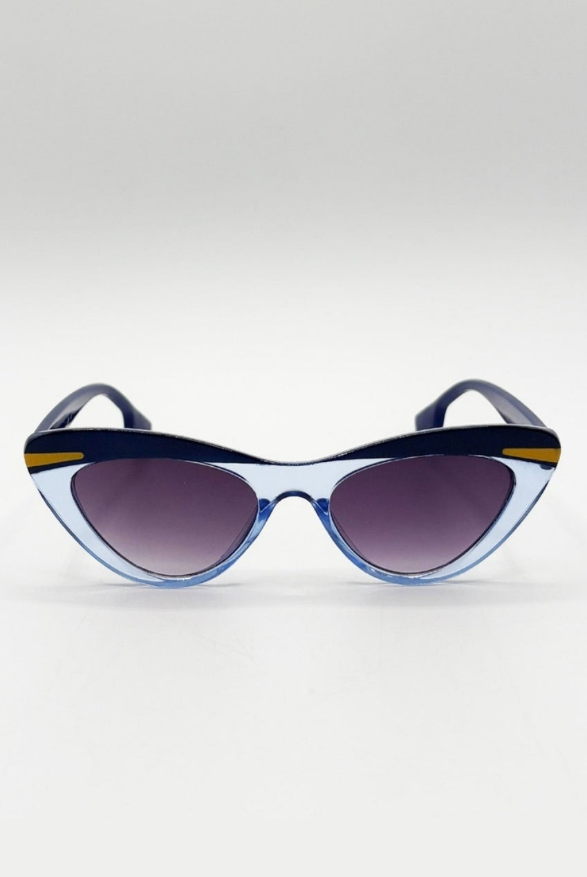 Two Tone Cat-Eye Sunglasses In Blues SG2510020