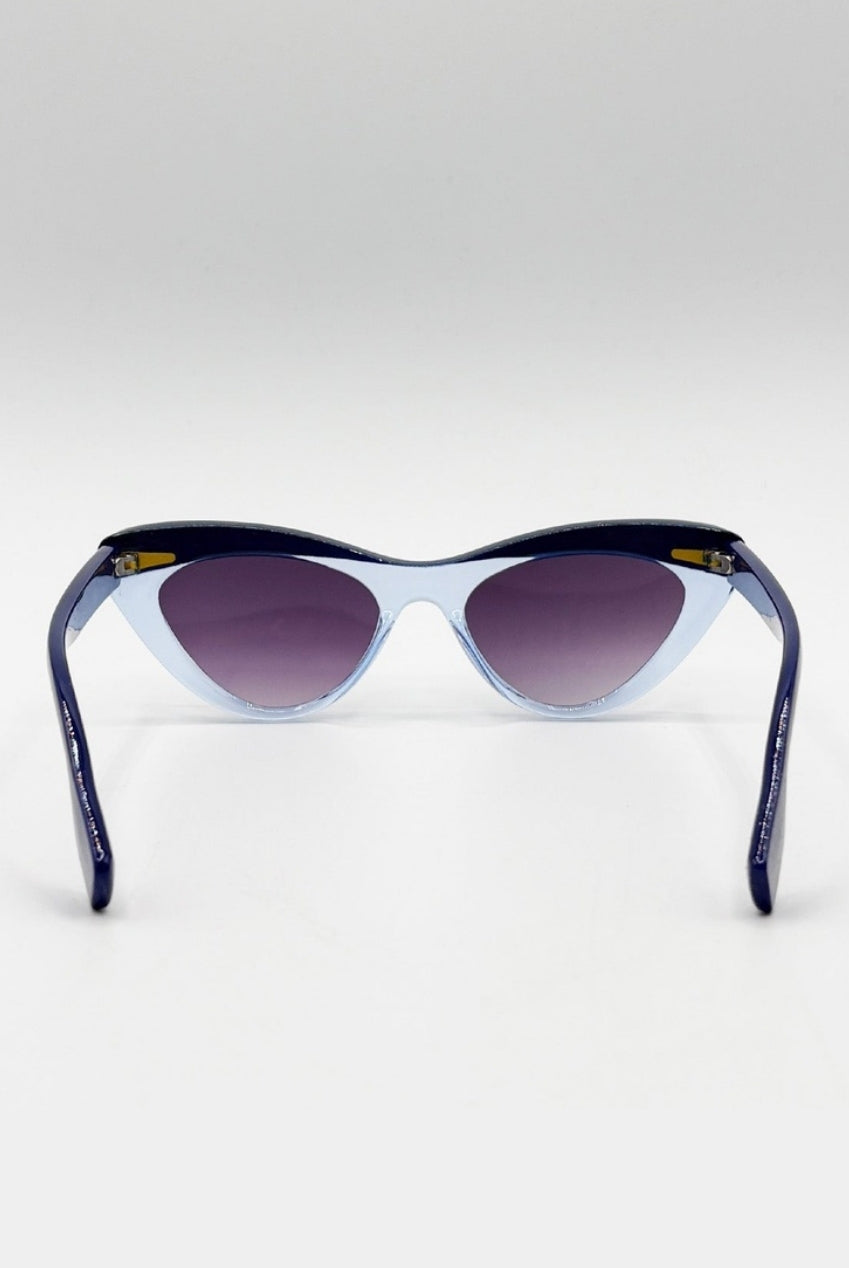 Two Tone Cat-Eye Sunglasses In Blues SG2510020