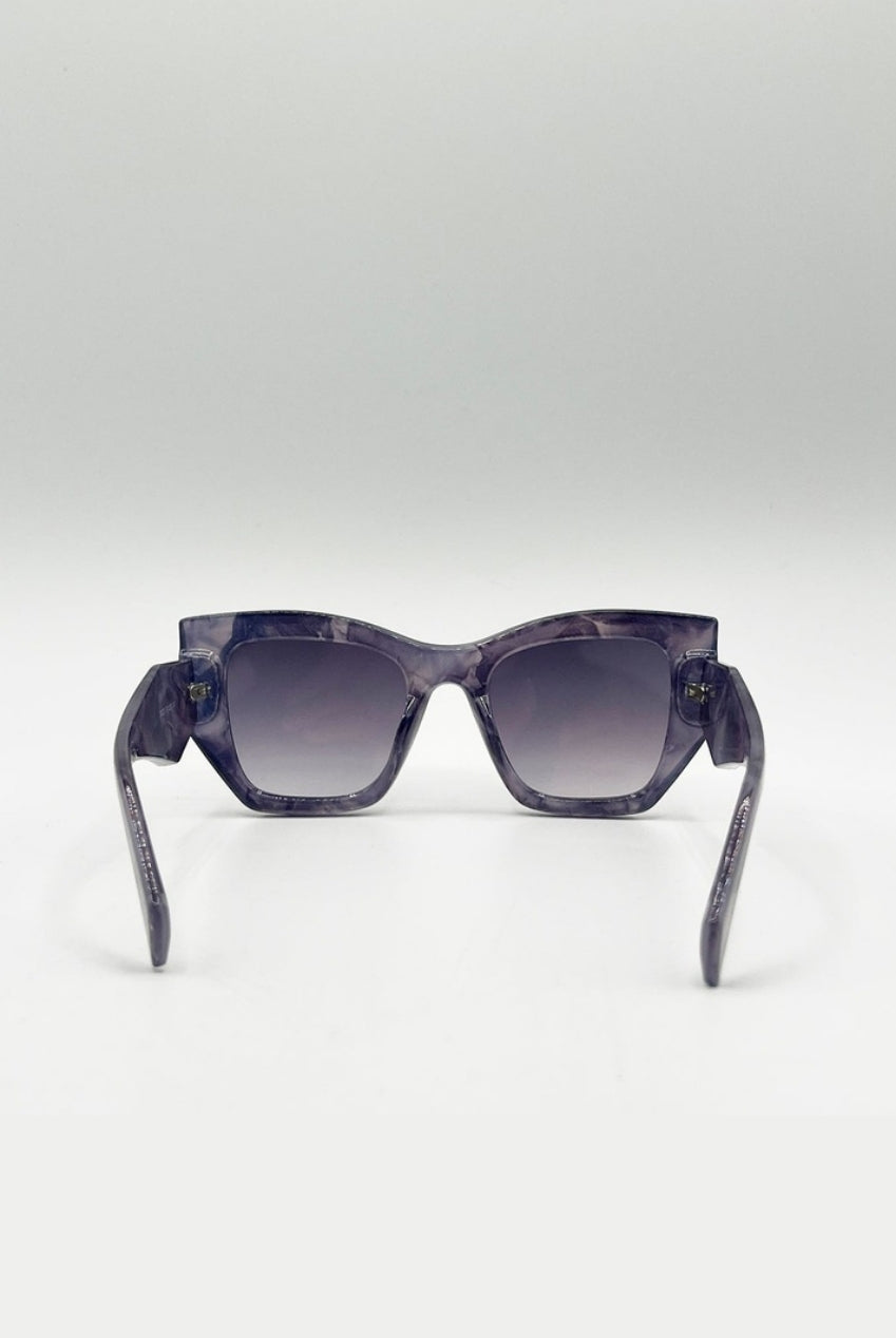 Square Cat-Eye Sunglasses In Purple Multi SG2510701