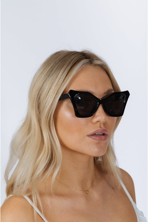 Oversized Cat-Eye Sunglasses In Black by SVNX