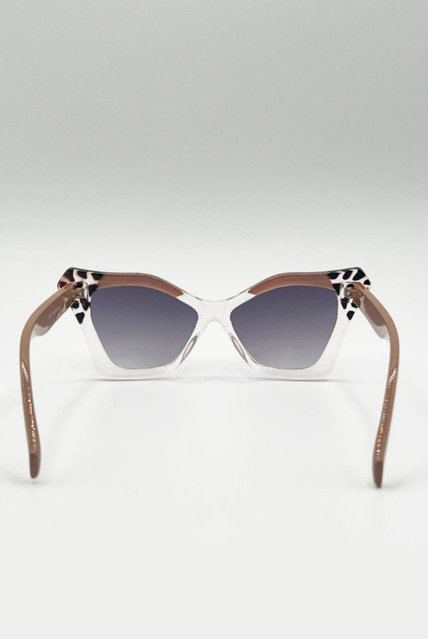 Oversized Cat-Eye Sunglasses In Nude SG2510808