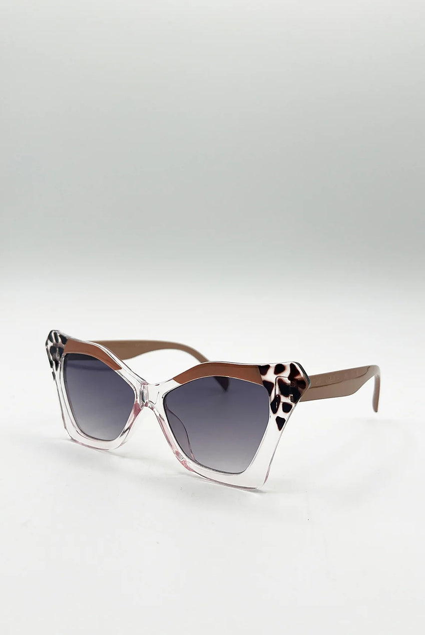 Oversized Cat-Eye Sunglasses In Nude SG2510808