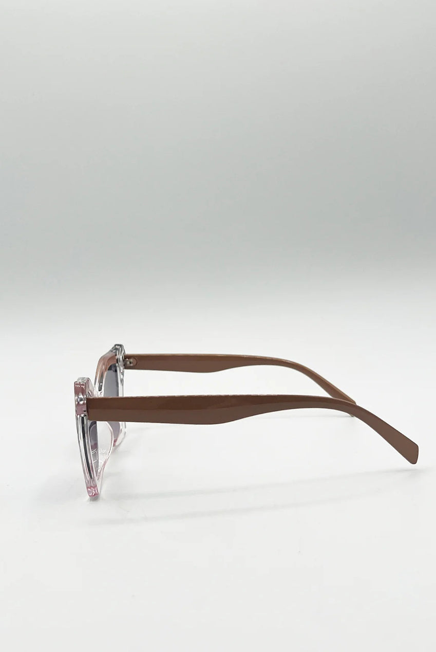 Oversized Cat-Eye Sunglasses In Nude SG2510808
