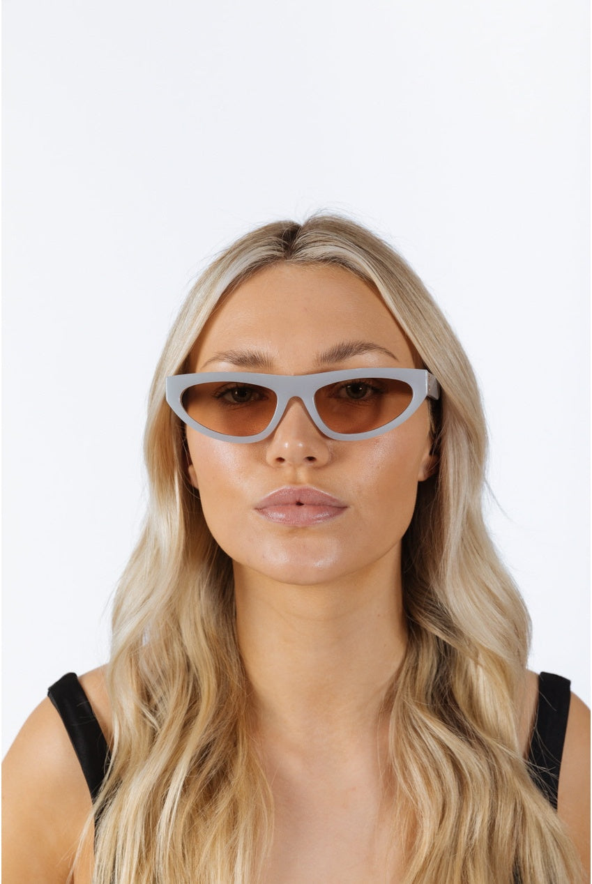 Retro Oval Sunglasses In Light Grey SG2510907