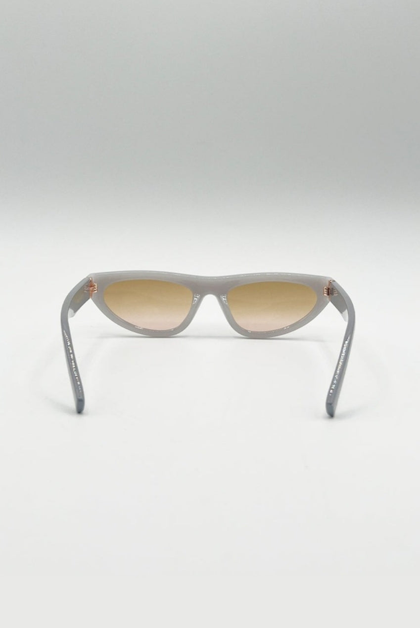 Retro Oval Sunglasses In Light Grey SG2510907