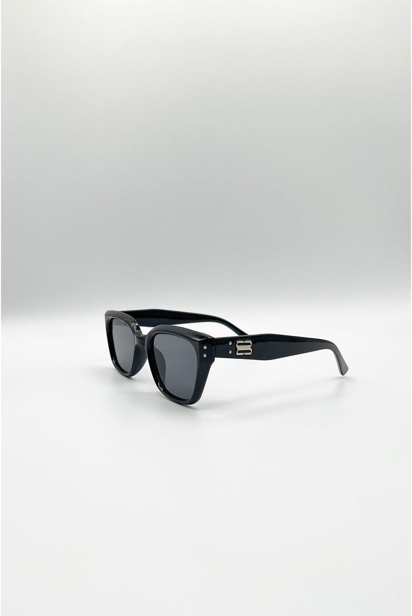 Classic Square Cat Eye Sunglasses In Black SG2600602