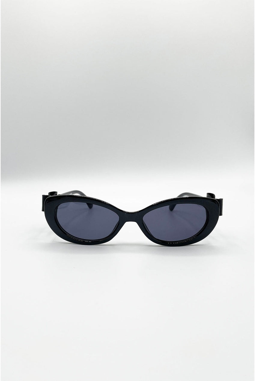Bow Side Detail Sunglasses In Black - Removeable Bow SG2601002