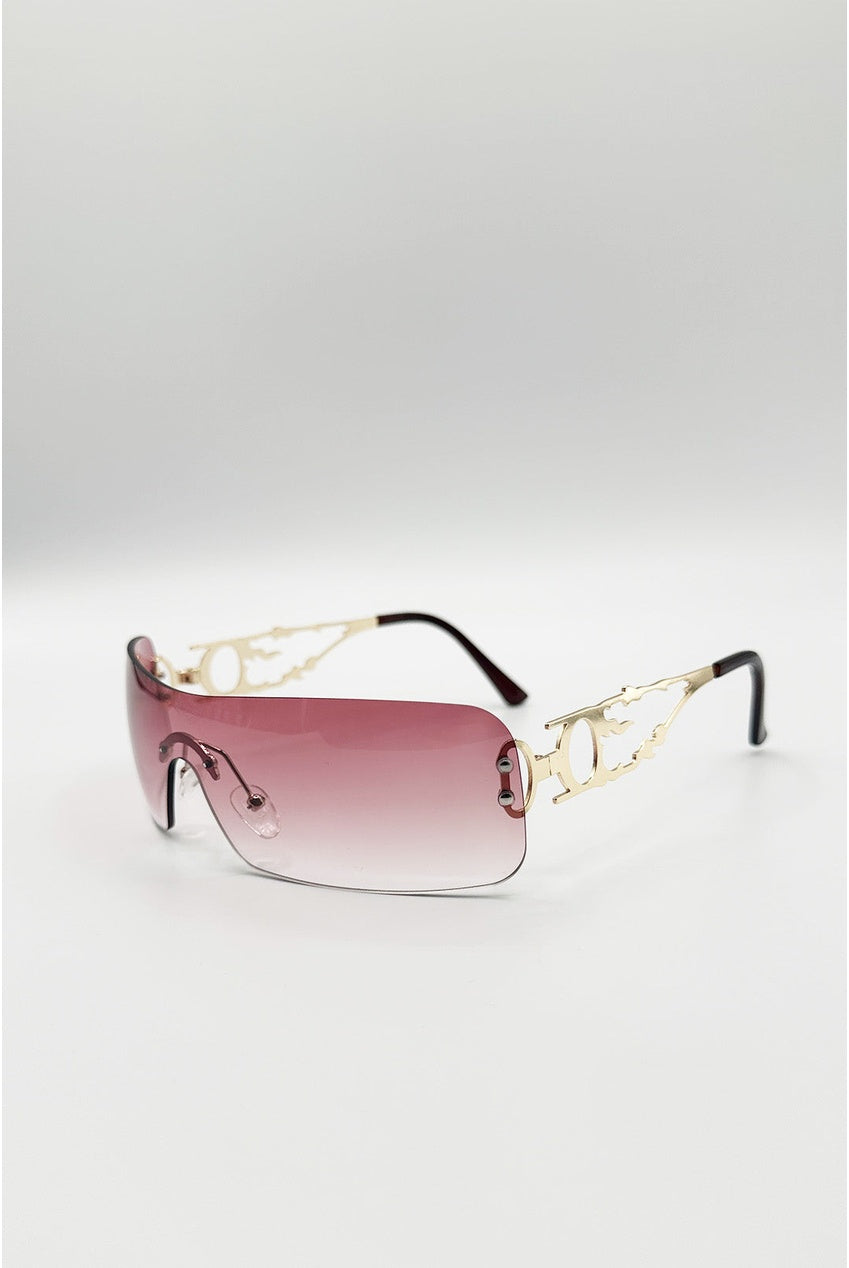 Flat Top Racer Rimless In Red SG2601404