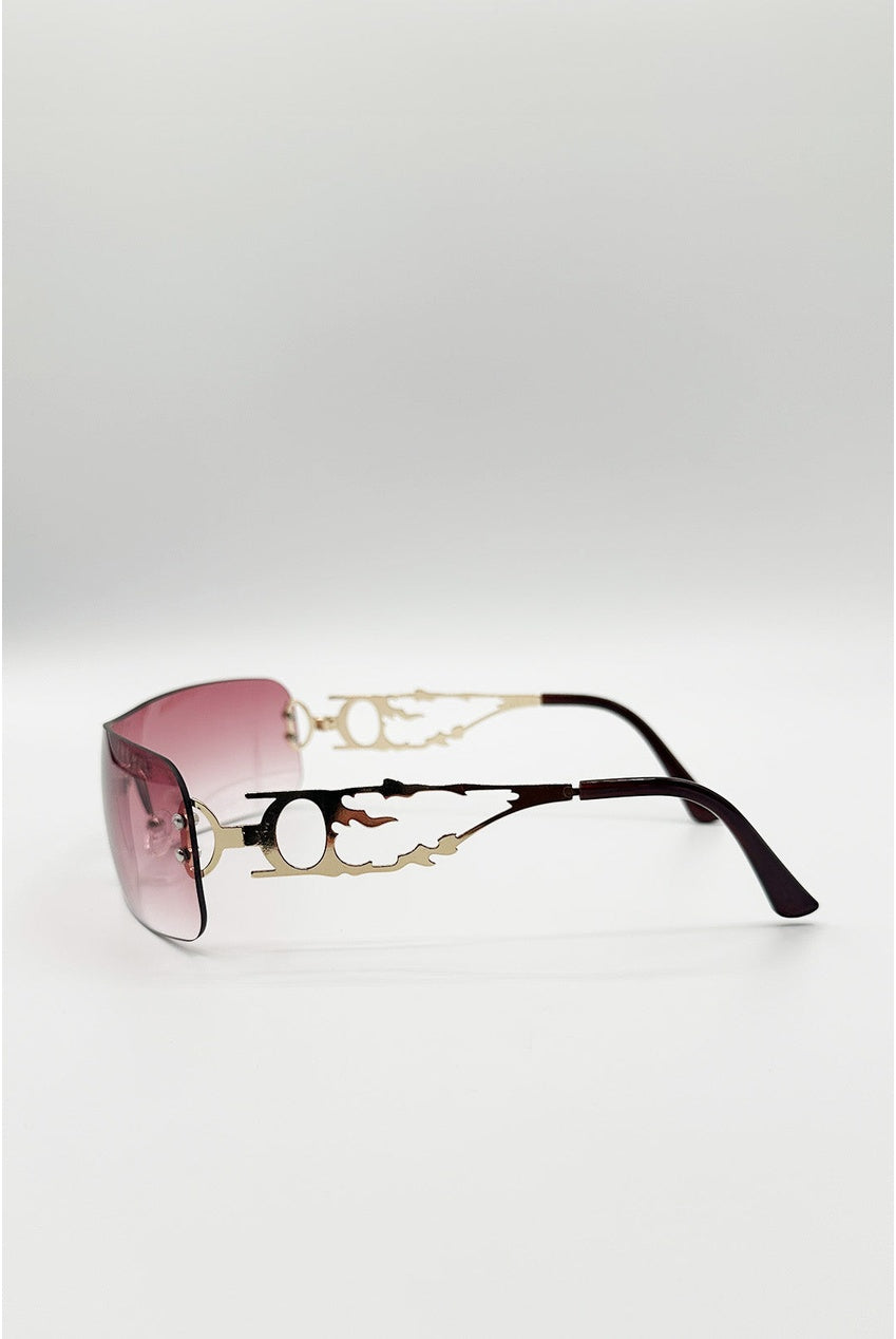 Flat Top Racer Rimless In Red SG2601404