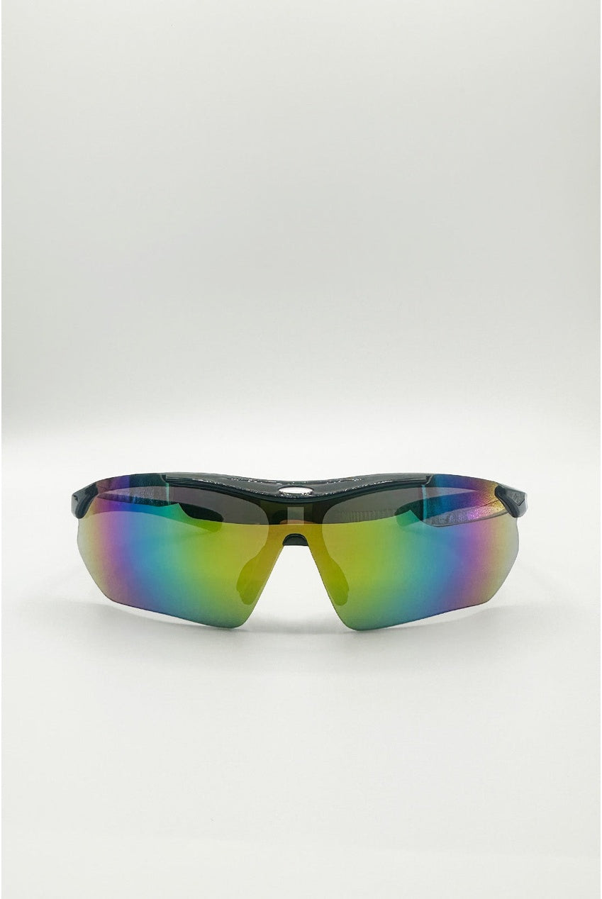 Outdoor Sports Racer Sunglasses In Black Multi With Case SG2601502