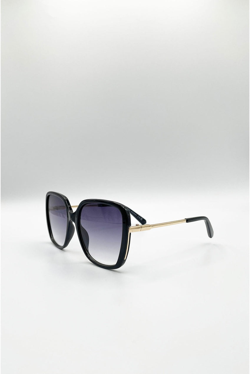 Oversized Square Sunglasses In Black Grey SG2601702