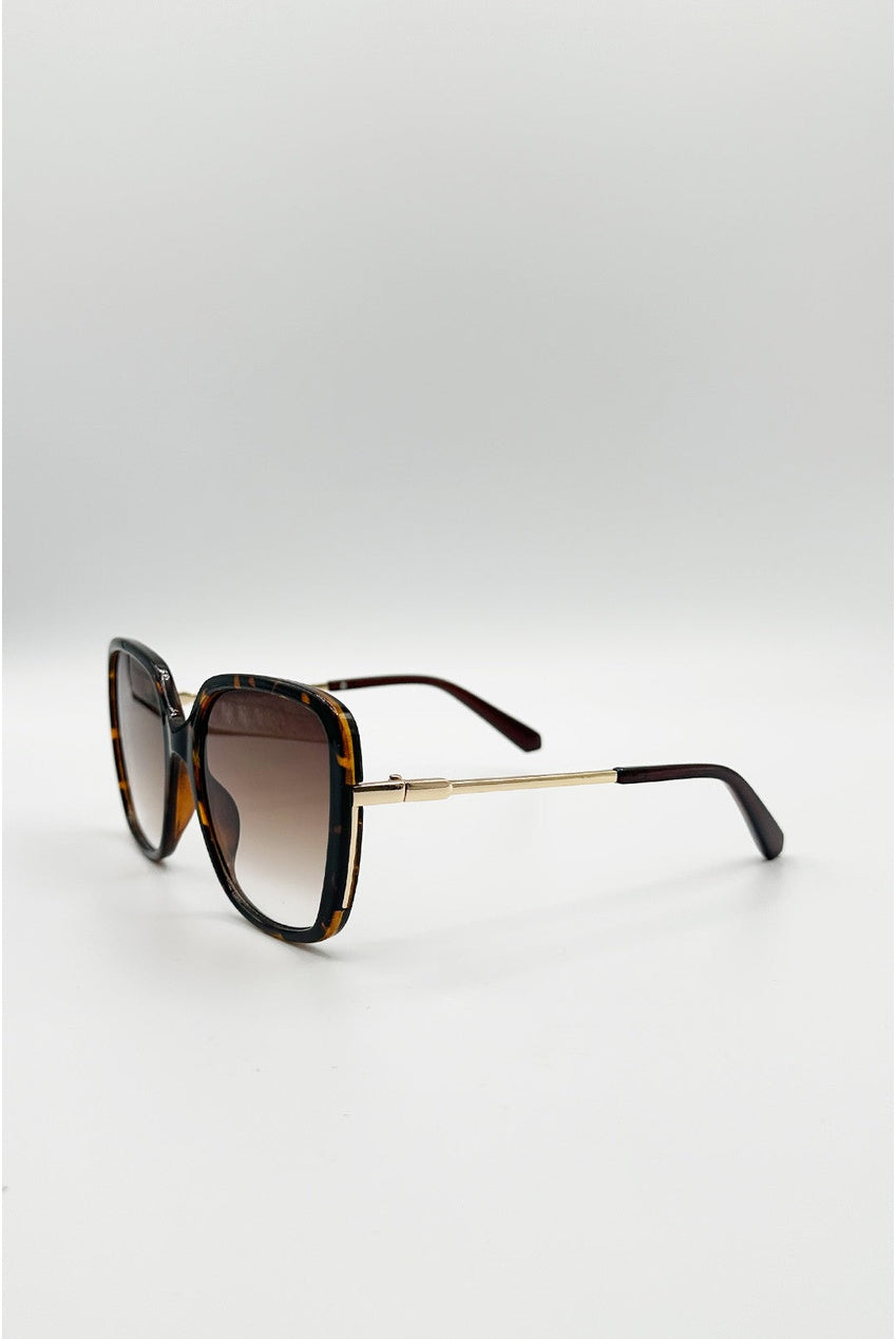 Oversized Square Sunglasses In Tortoiseshell SG2601705