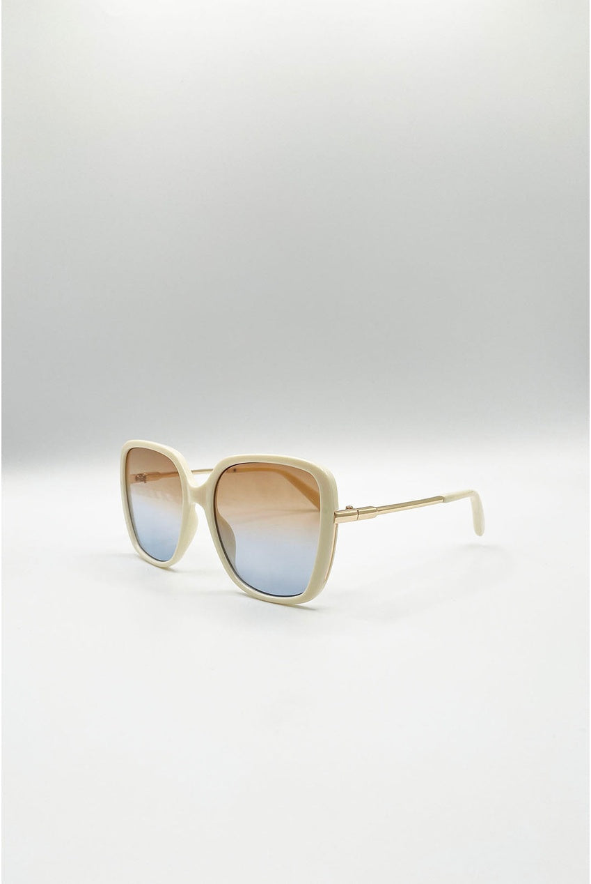 Oversized Square Sunglasses In Beige SG2601728