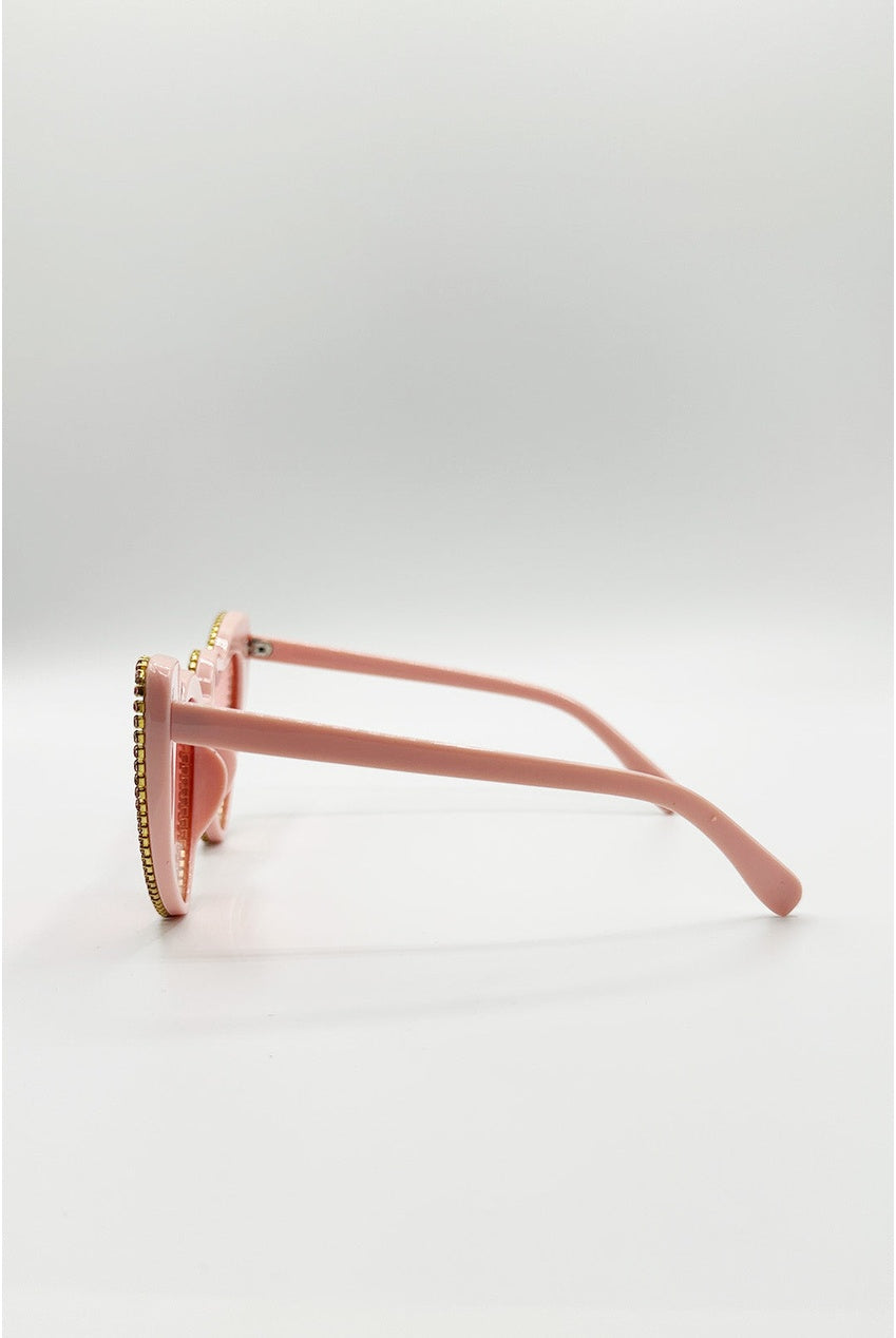 Heart Shape Sunglasses In Pink SG2601909