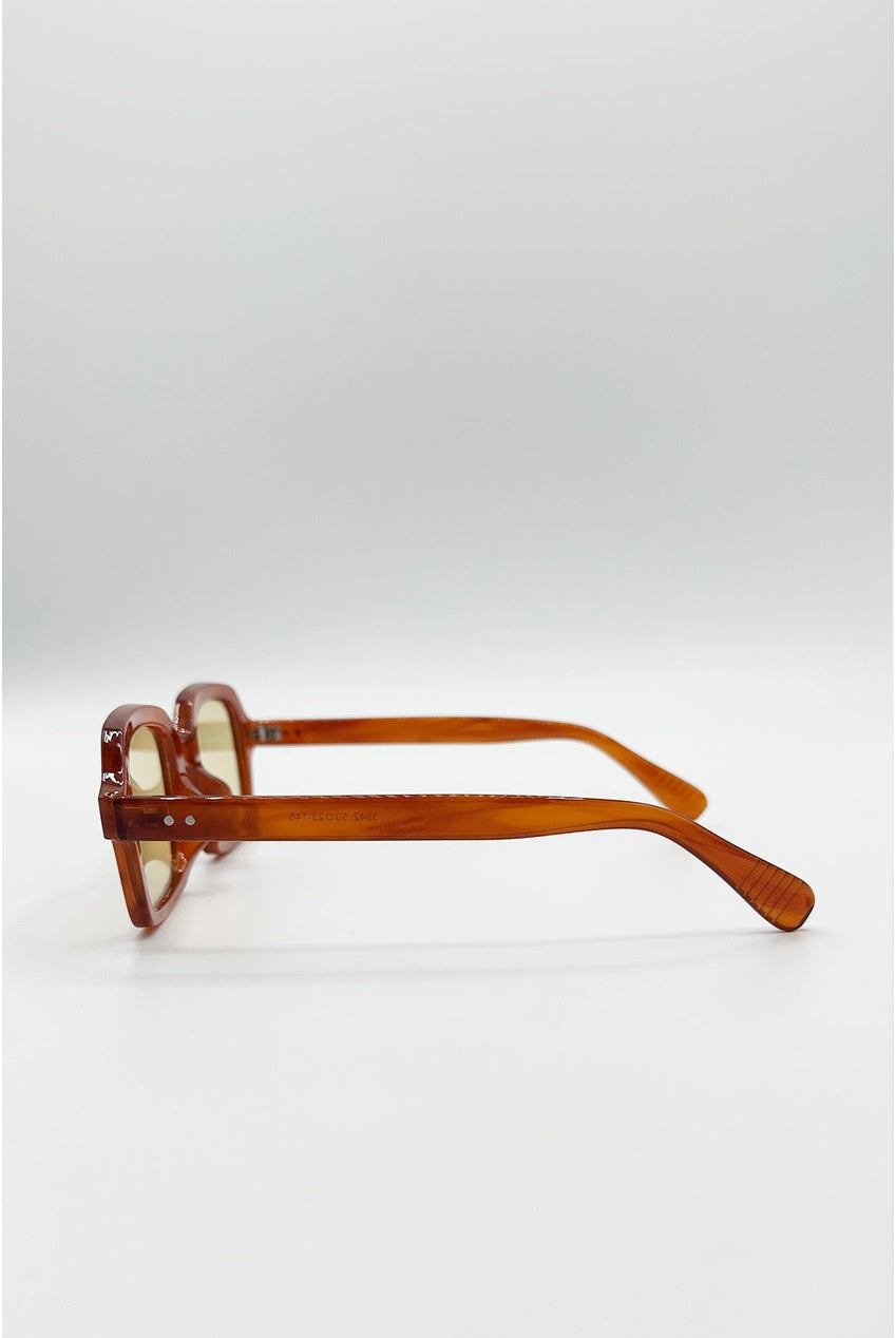 Bold Square Sunglasses In Brown SG2603106