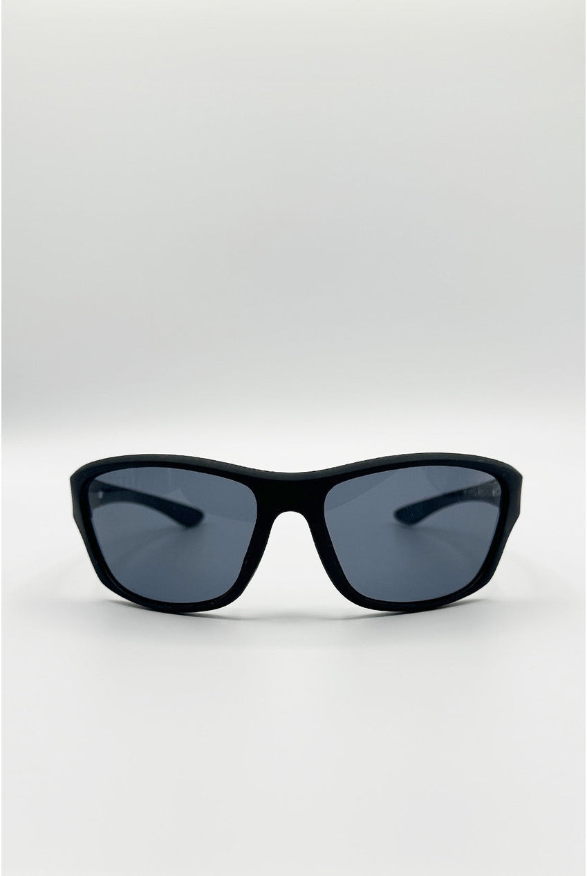Basic Outdoor Sports Racer Sunglasses In Black With Case SG2603702