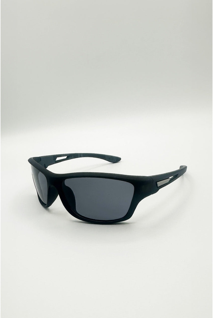 Basic Outdoor Sports Racer Sunglasses In Black With Case SG2603702