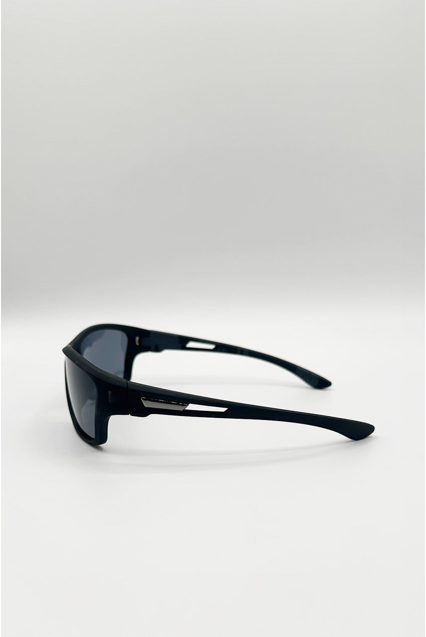 Basic Outdoor Sports Racer Sunglasses In Black With Case SG2603702