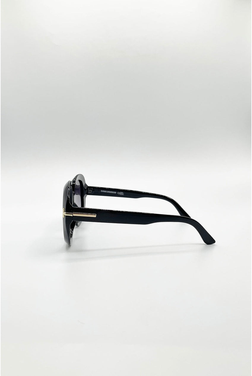 Bold Round Oversized Sunglasses In Black SG2603902