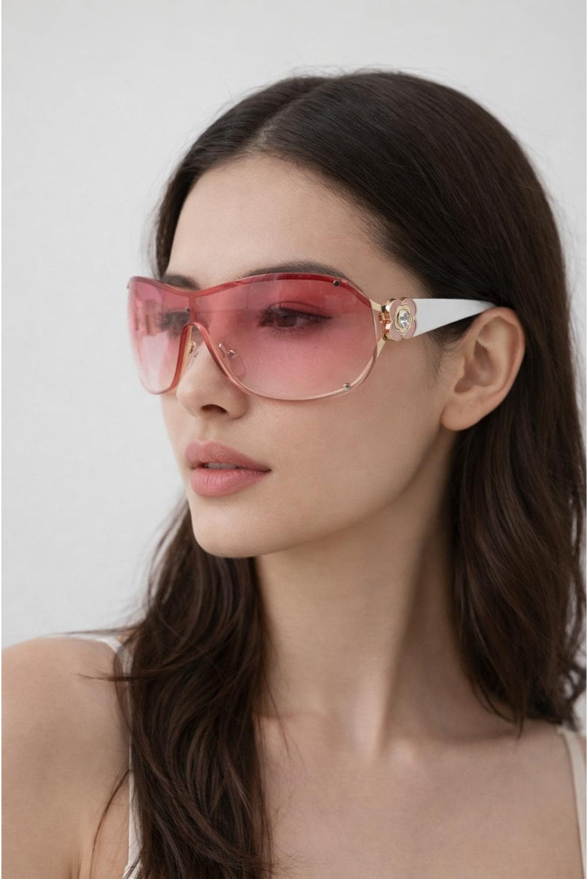 Vintage Rose Wrap Around Sunglasses In Pink SG2604109