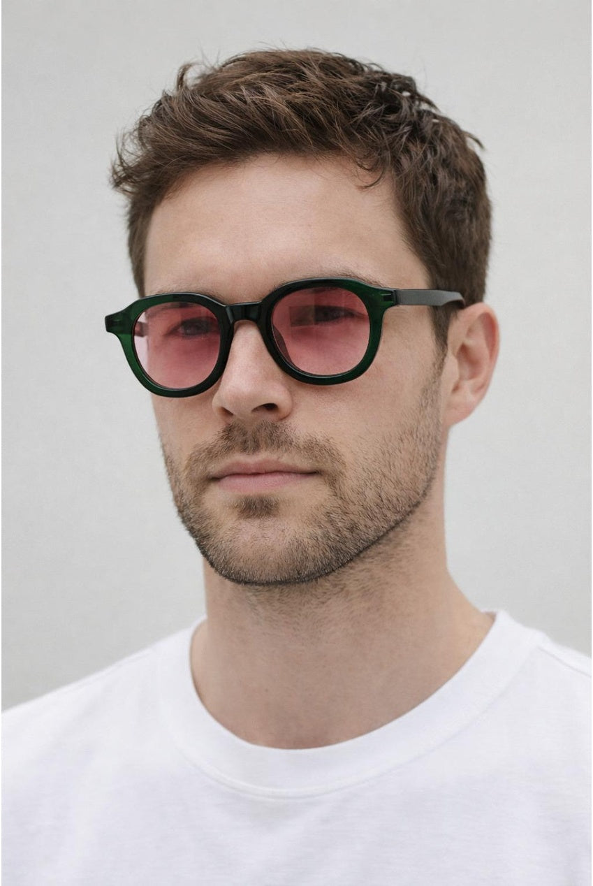 Bold Preppy Sunglasses In Green Pink SG2604917