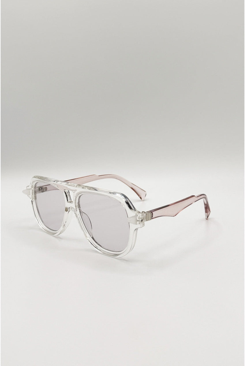 Bold Navigator Sunglasses In Light Grey Pink SG2605511