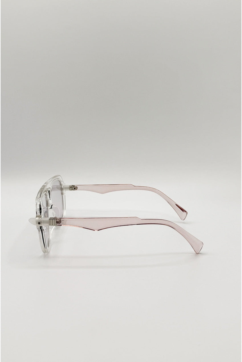 Bold Navigator Sunglasses In Light Grey Pink SG2605511