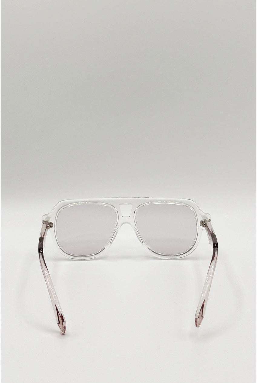Bold Navigator Sunglasses In Light Grey Pink SG2605511