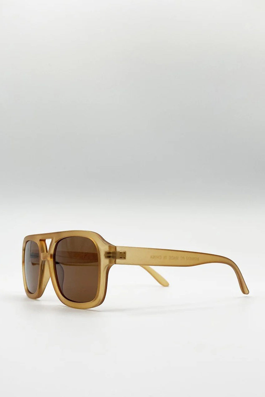 70's Navigator Sunglasses In Matte Sand SG2607408