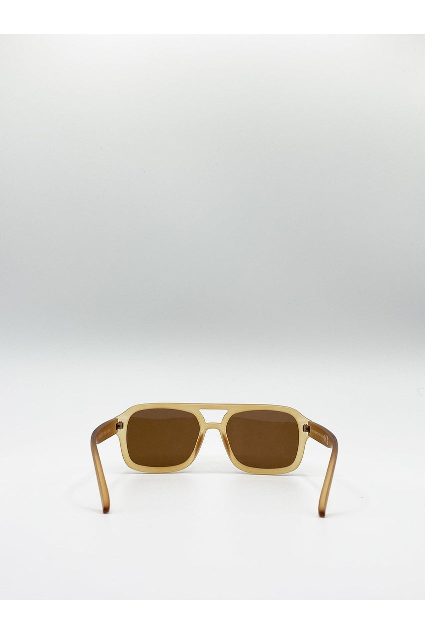 70's Navigator Sunglasses In Matte Sand SG2607408