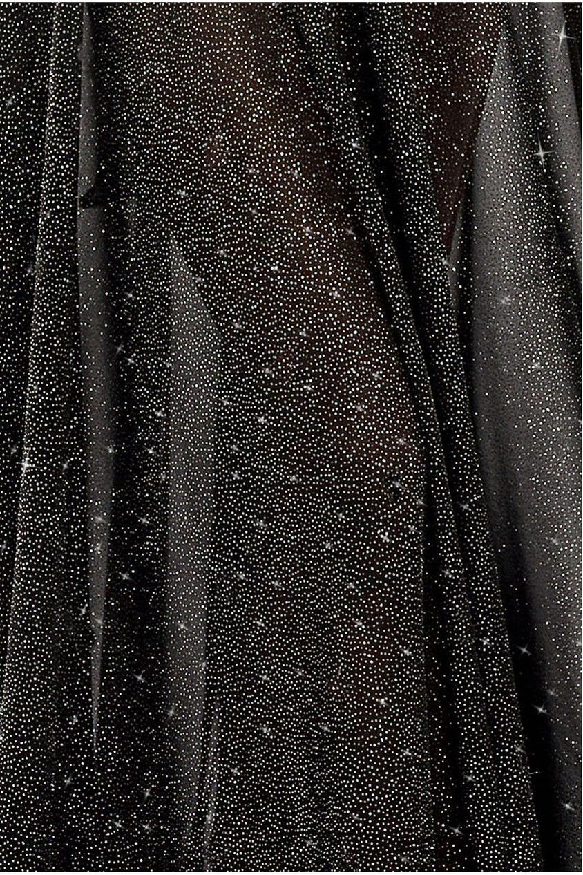 Gathered A-Line Glitter Chiffon Maxi Skirt SK30