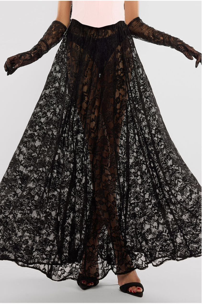 Floral Lace A-Line Maxi Skirt SK32